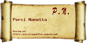 Perci Nanetta névjegykártya